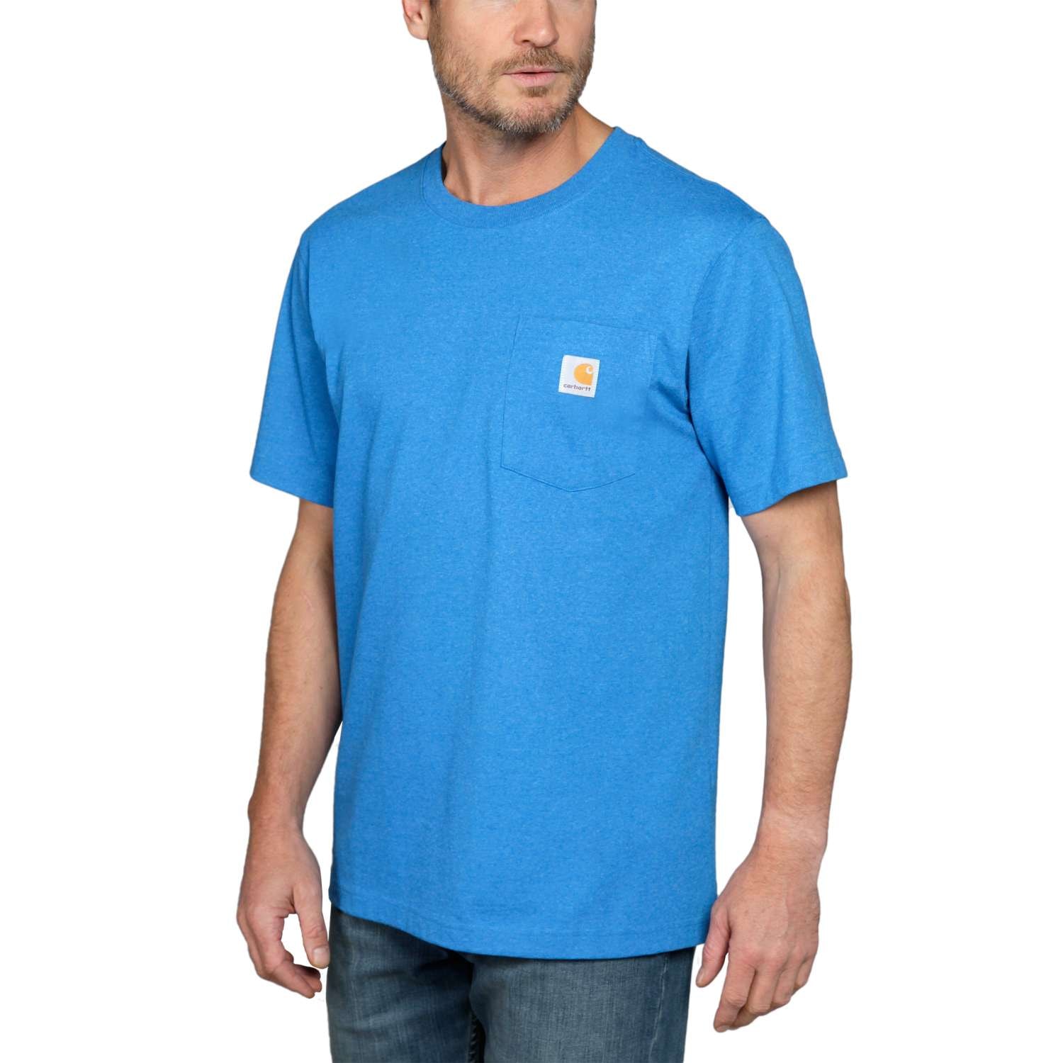 Carhartt k87 pocket t-shirt, Herr, Marine blue heather