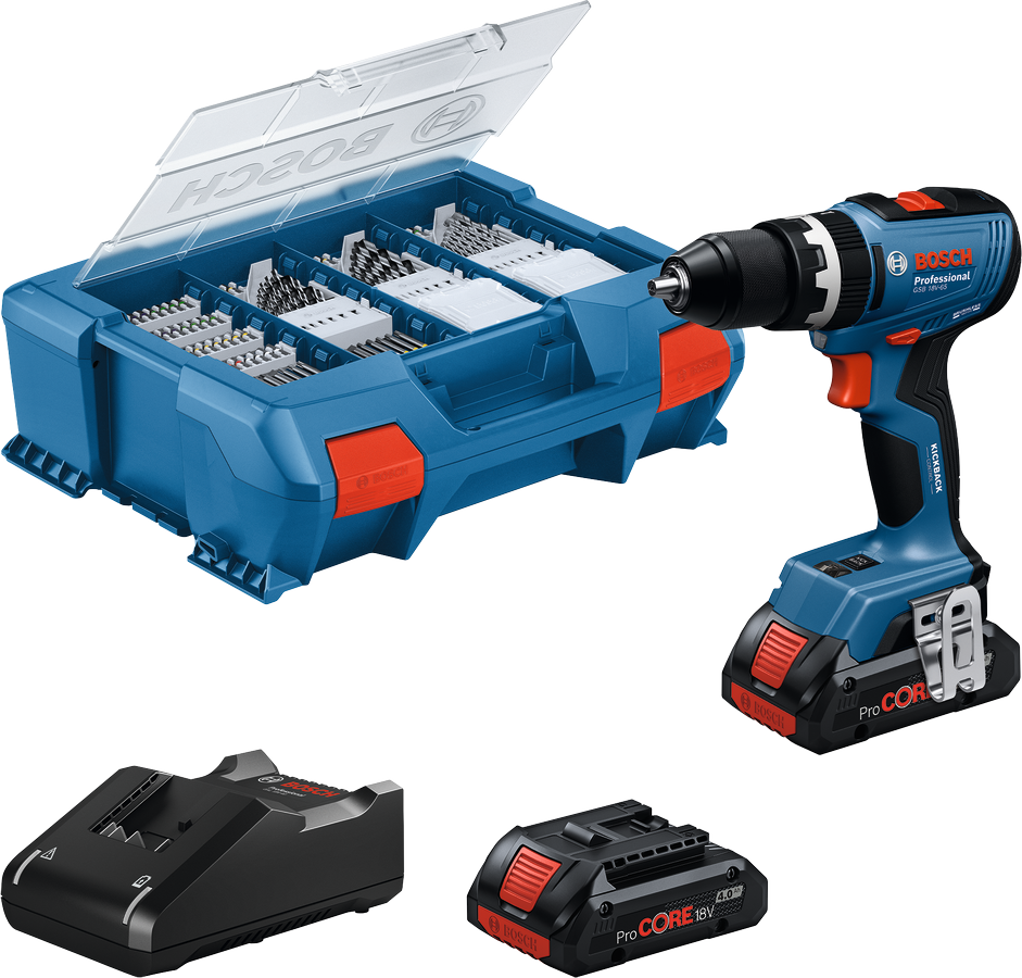 Bosch Akku-Schlagbohrschrauber GSB 18V-65 2x4,0Ah ProCORE in L-BOXX 136