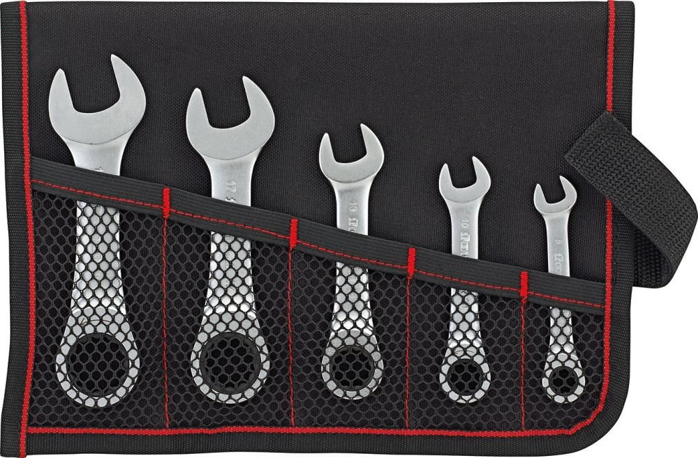 Format Rengasräikkäavainsarja 8–19 mm, suora, lyhyt, 5 osaa