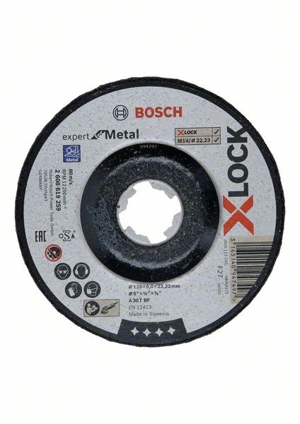 Bosch X-LOCK Expert for Metal -hiomalaikka, AS30T, kupurallinen (tyyppi 27)