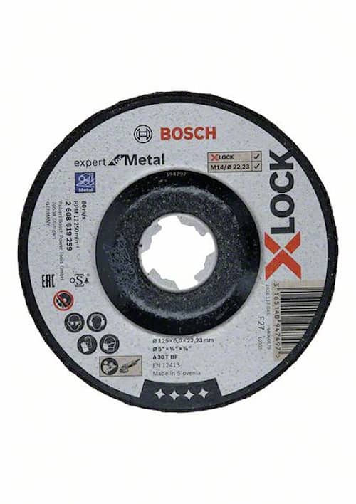 Bosch X-LOCK Expert for Metal, 115 x 6 x 22,23, senket sliping