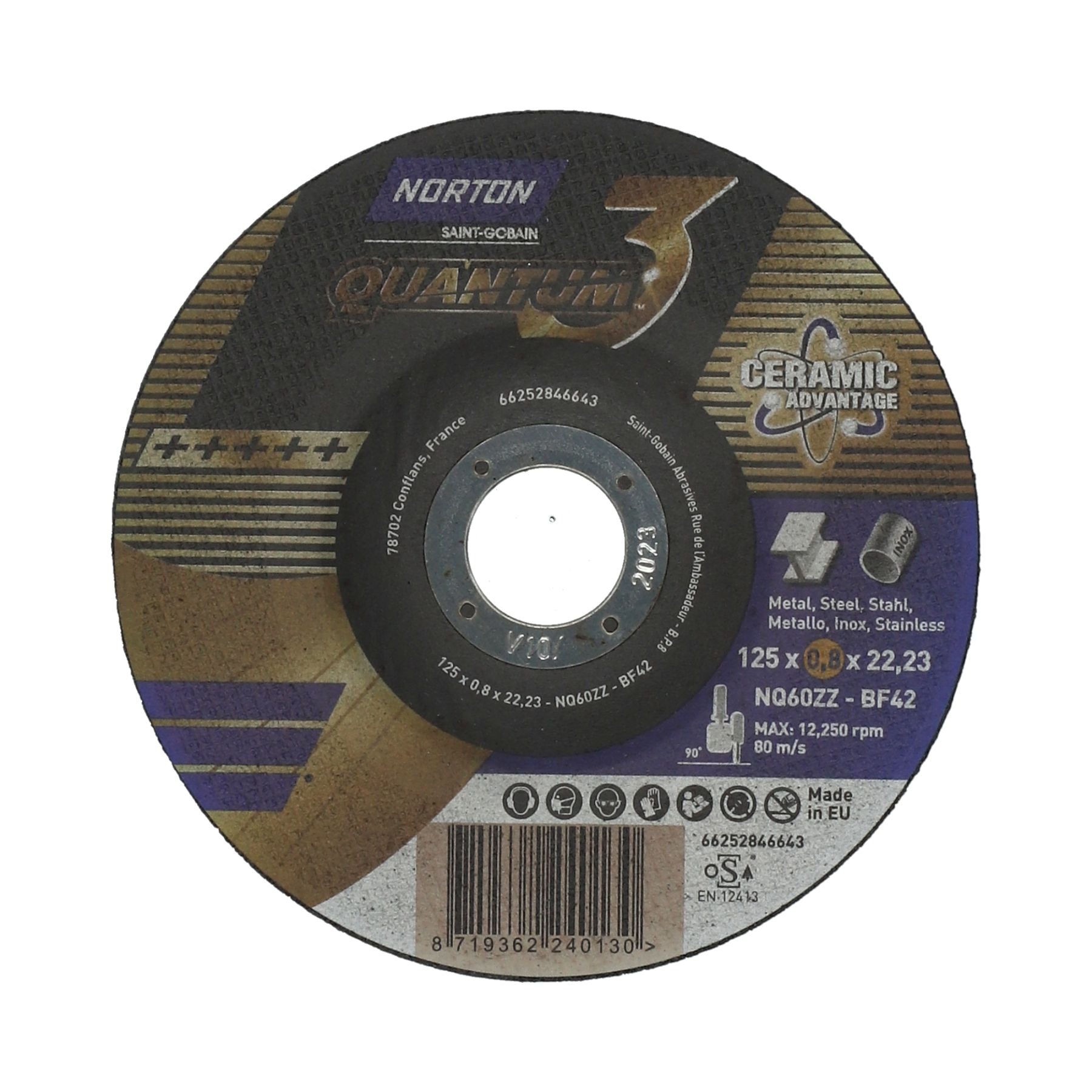 Norton Kappeskive for metall Quantum 125x0,8x22,23