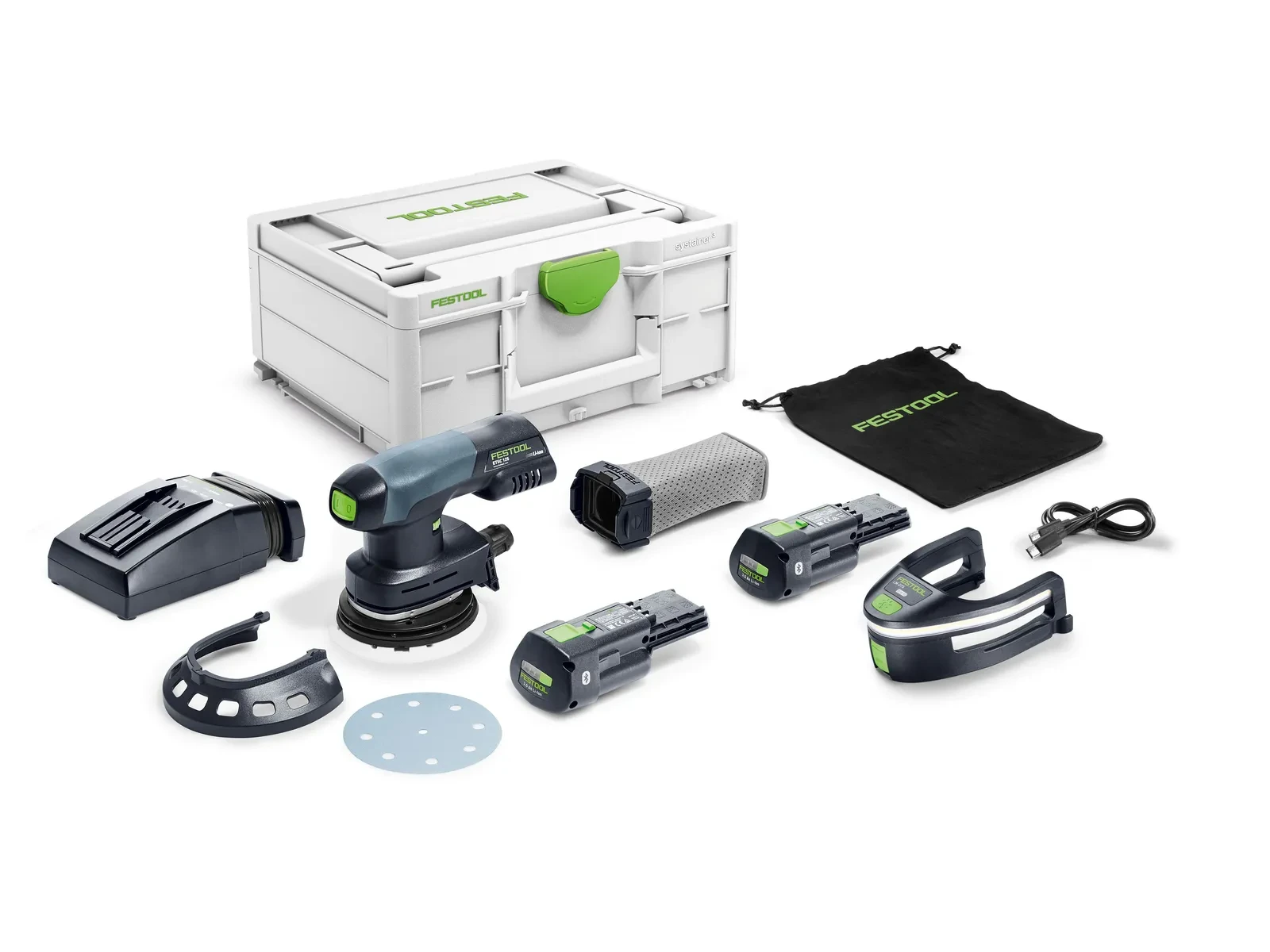 Festool Batterislip Rund Excenter ETSC 125 3,0 I-Plus med Batteri & Laddare