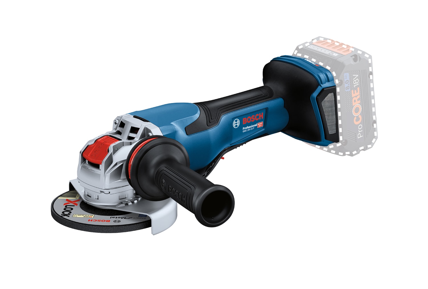 Bosch Vinkelslip GWX 18V-15 P utan batteri och laddare