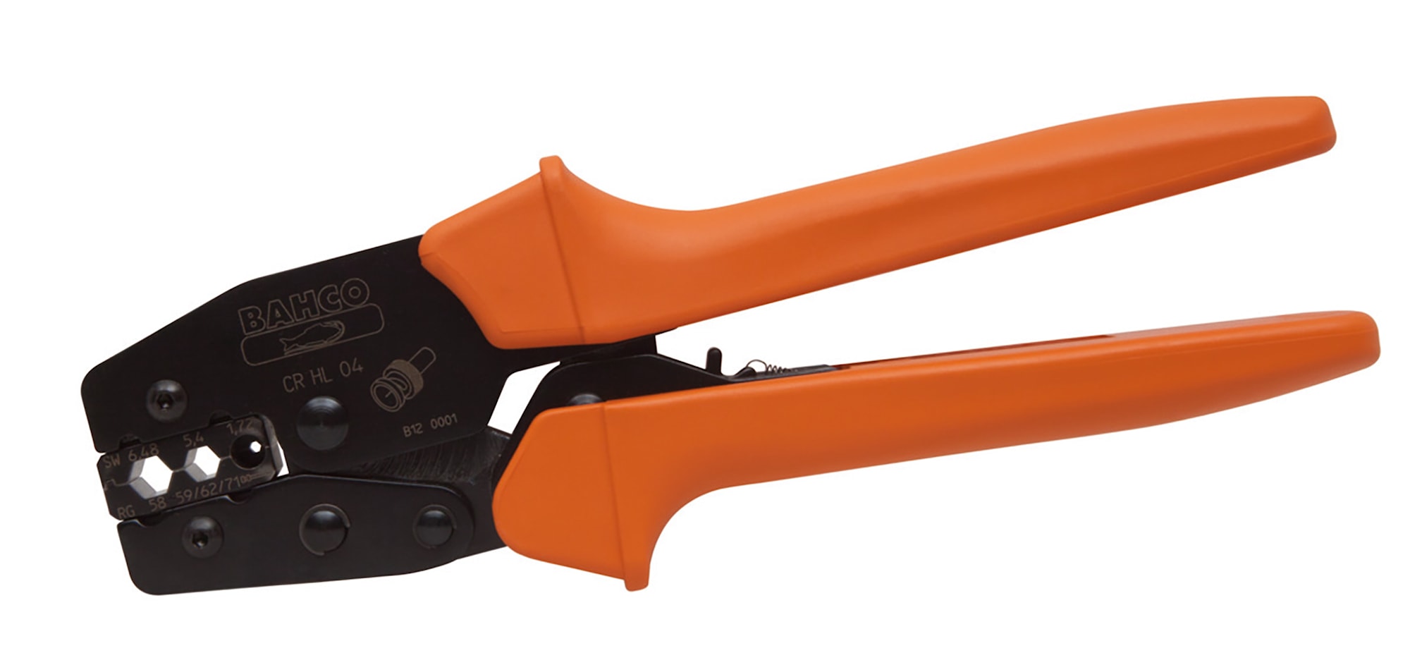 Bahco Krimptång CR HL 04 med spärrfunktion för koaxialkabel