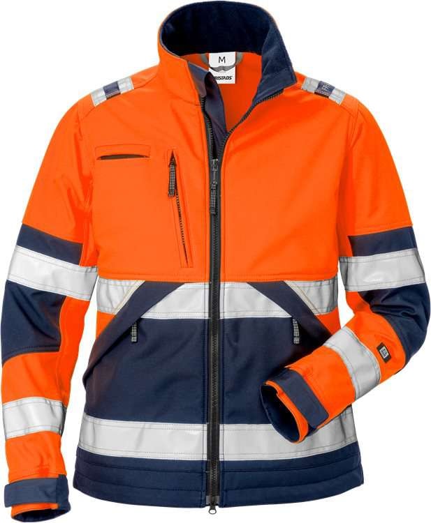 Fristads Softshelljacka 4183 WYH Klass 2, dam Varsel Orange/Marinblå XS
