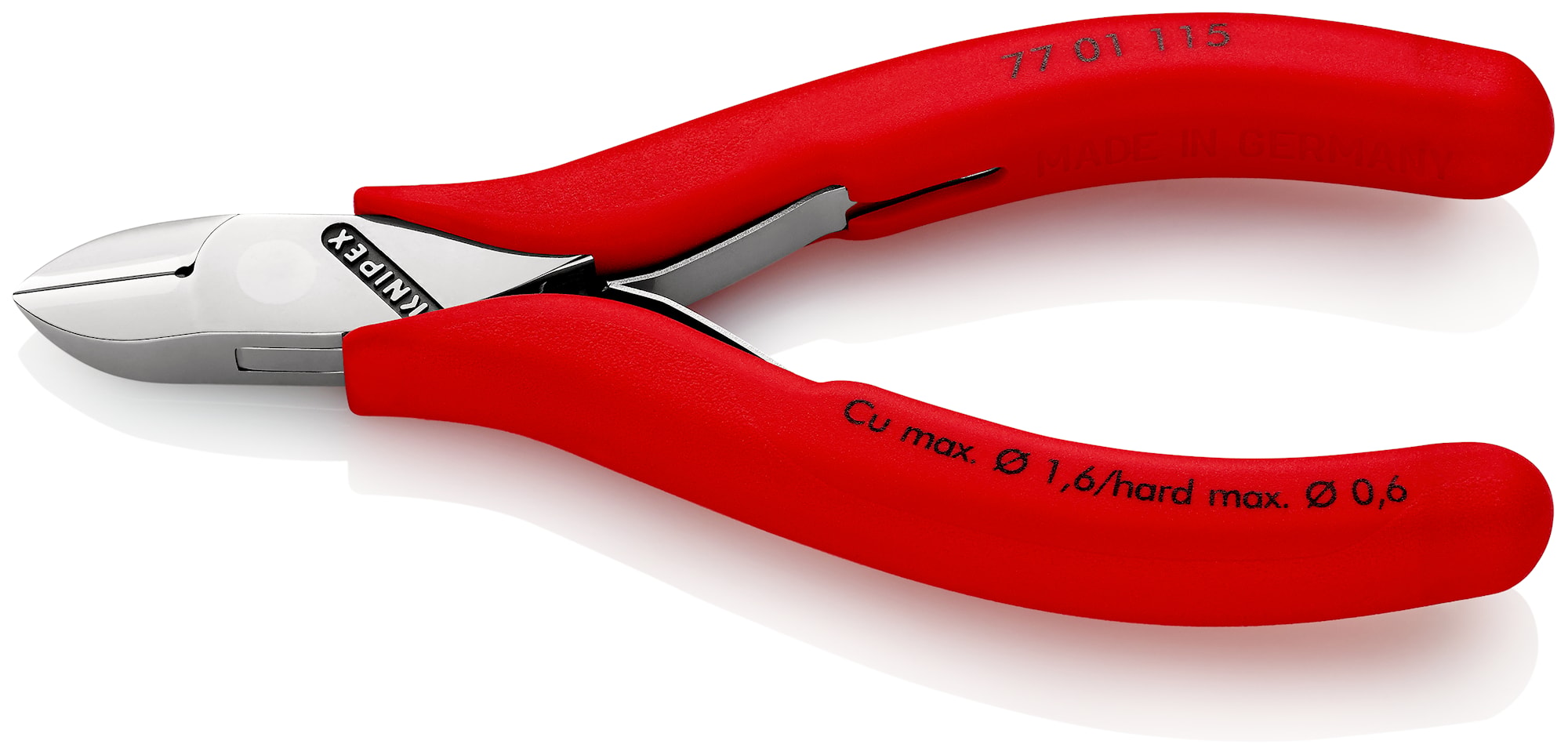 Knipex Elektroniksidavbitare 7701115 115mm, polerad, med fasett, rundat huvud