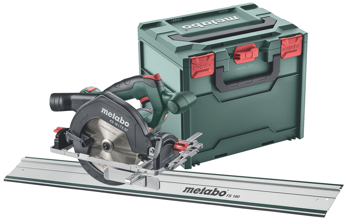 Metabo Cirkelsåg KS 18 LTX 57 FS Set 18V med styrskena FS 160 utan batteri & laddare
