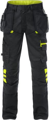 Fristads Håndverkerbukser 2595 STFP Svart / Hi-Vis Gul C44 -