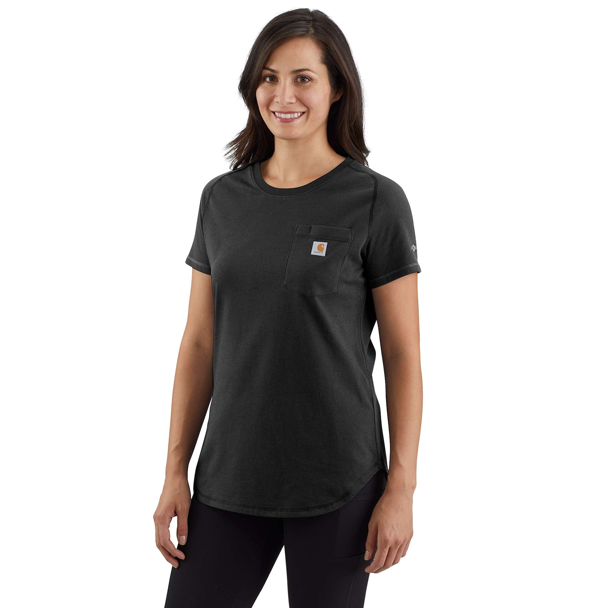 Carhartt Midweight pocket T-shirt, Dam, Black