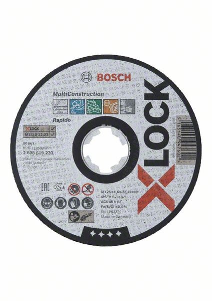 Bosch Kappeskive Multi Material 125 x 1,6 x 22,23 mm X-Lock ACS60V Type 41