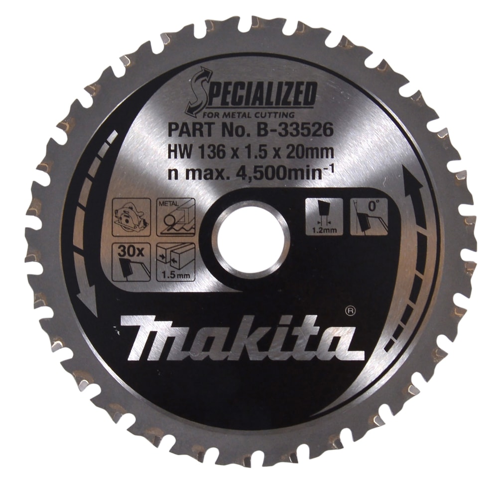 Makita Sågklinga B-33526 Specialized T.C.T, 136 x 20 mm, 30 T