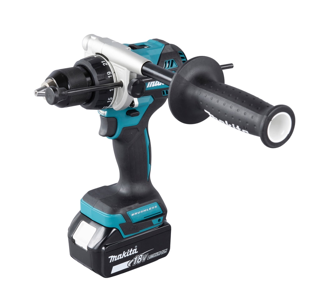 Makita slagboremaskin LXT® DHP486 18V med 2 stk. 5,0 Ah-batterier og lader