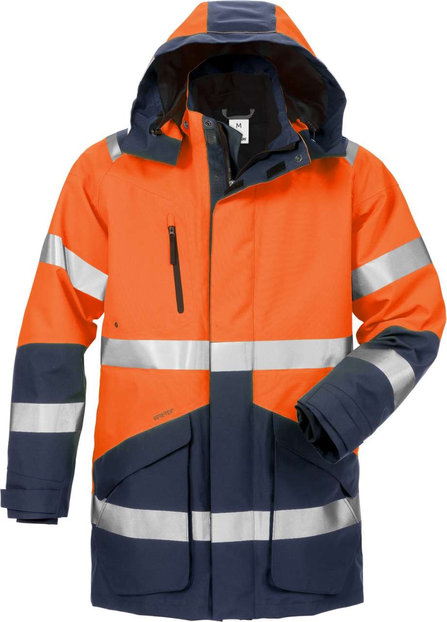 Fristads Vinterparkas GORE-TEX 4989 GXB, klasse 3 Varseloransje/marineblå XL