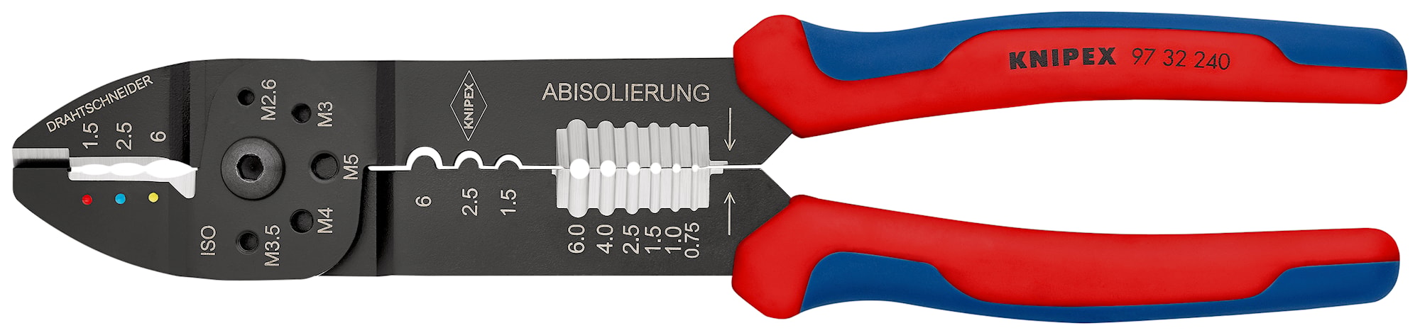 Knipex Presstång 9722240 240mm 1,5-6mm², för isolerade kabelskor