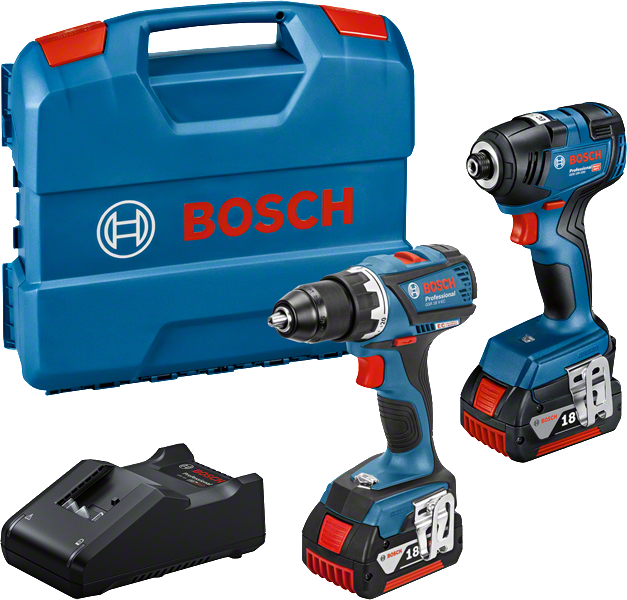 Bosch Tool set GDR 18V-200 GSR 18V-EC 2x4Ah and charger in L-Case -
