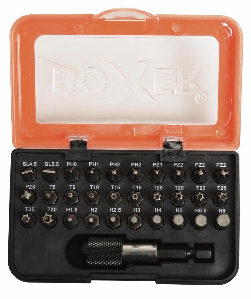 Boxer® bitssats i ask med bältesclips S2 stål 31 delar