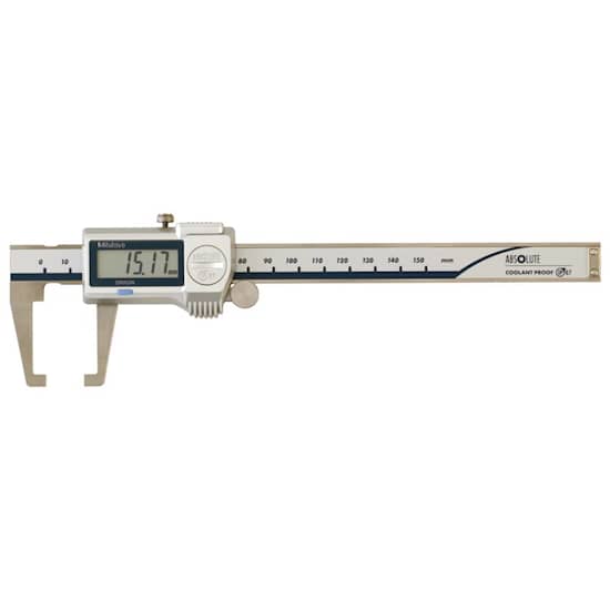 Mitutoyo ABSOLUTE Digimatic Skjutmått 573-651-20 med inåtriktade mätskänklar 0-150mm, 0,01mm, IP67, friktionsrulle