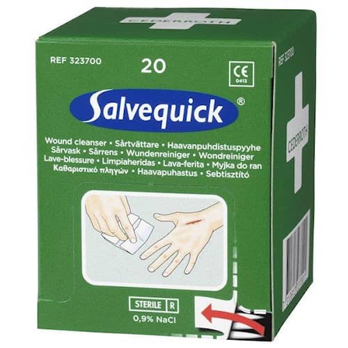 Salvequick Haavanpuhdistuslaput 323700 20-pakkaus, täyttö