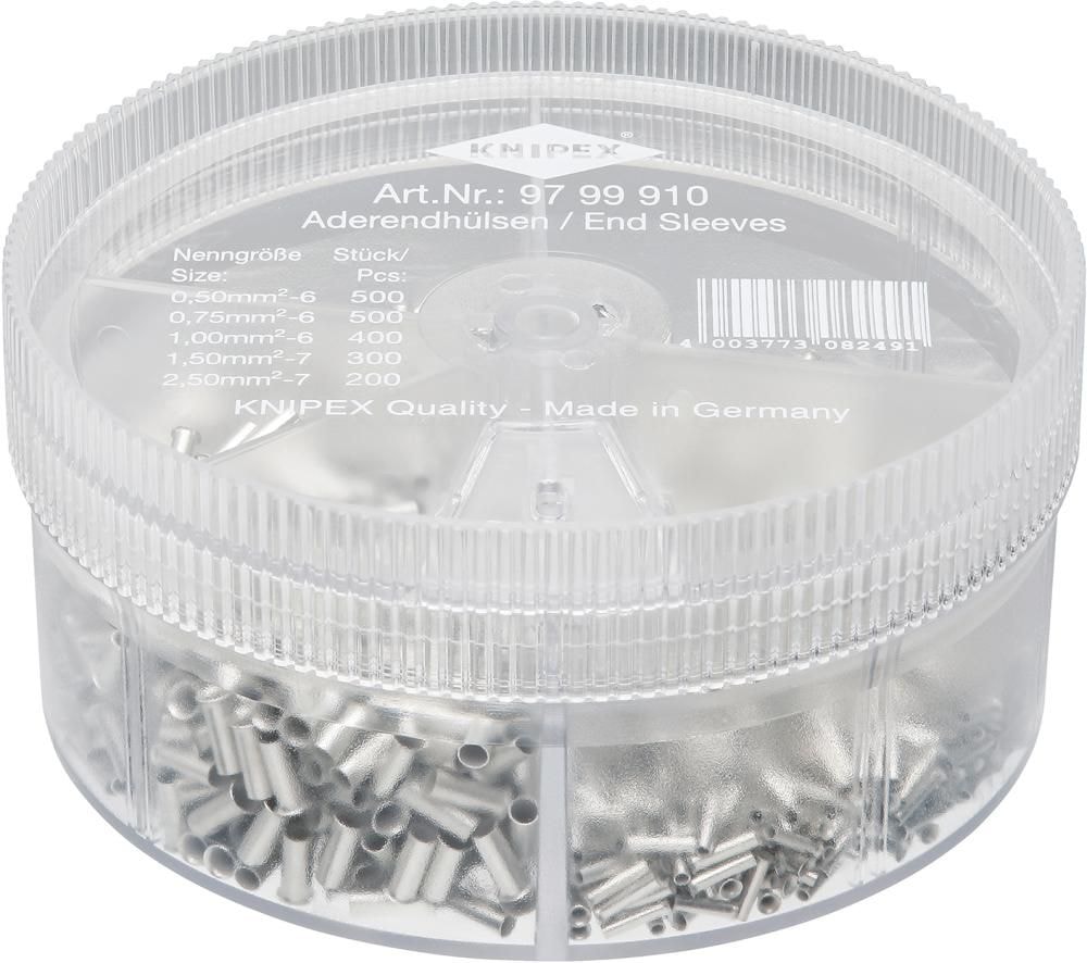 Knipex Ändhylssortiment oisolerade, 0,50-2,50mm², 1900 delar, 9799910