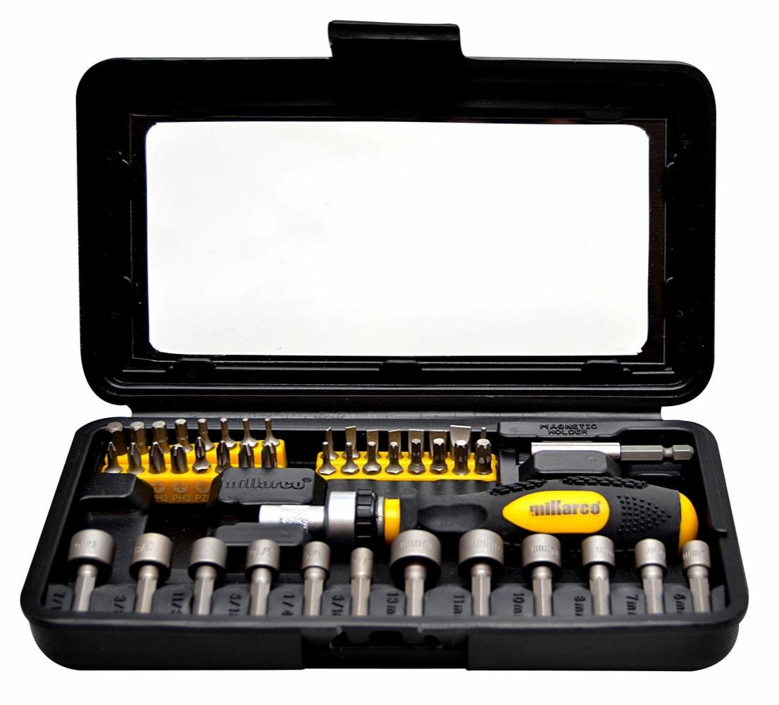 Millarco® spärrskaft med bits och hylsor 46 delar