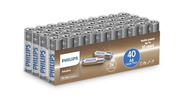 Philips Batteri Alkaline AA/LR6 40-pack