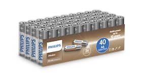 Philips Alkaliske AA/LR6-batterier, 40-pk