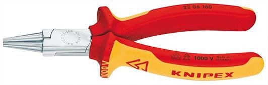 Knipex Rundtång 2206160 160mm VDE, kromad