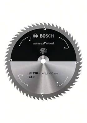 Bosch Standard for Wood-sirkelsagblad for batteridrevne sager 190x1,6/1,1x30 T60
