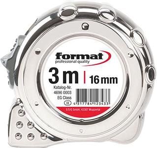 Format Måttband, kromat hus, stål, vitt, 5m EG2