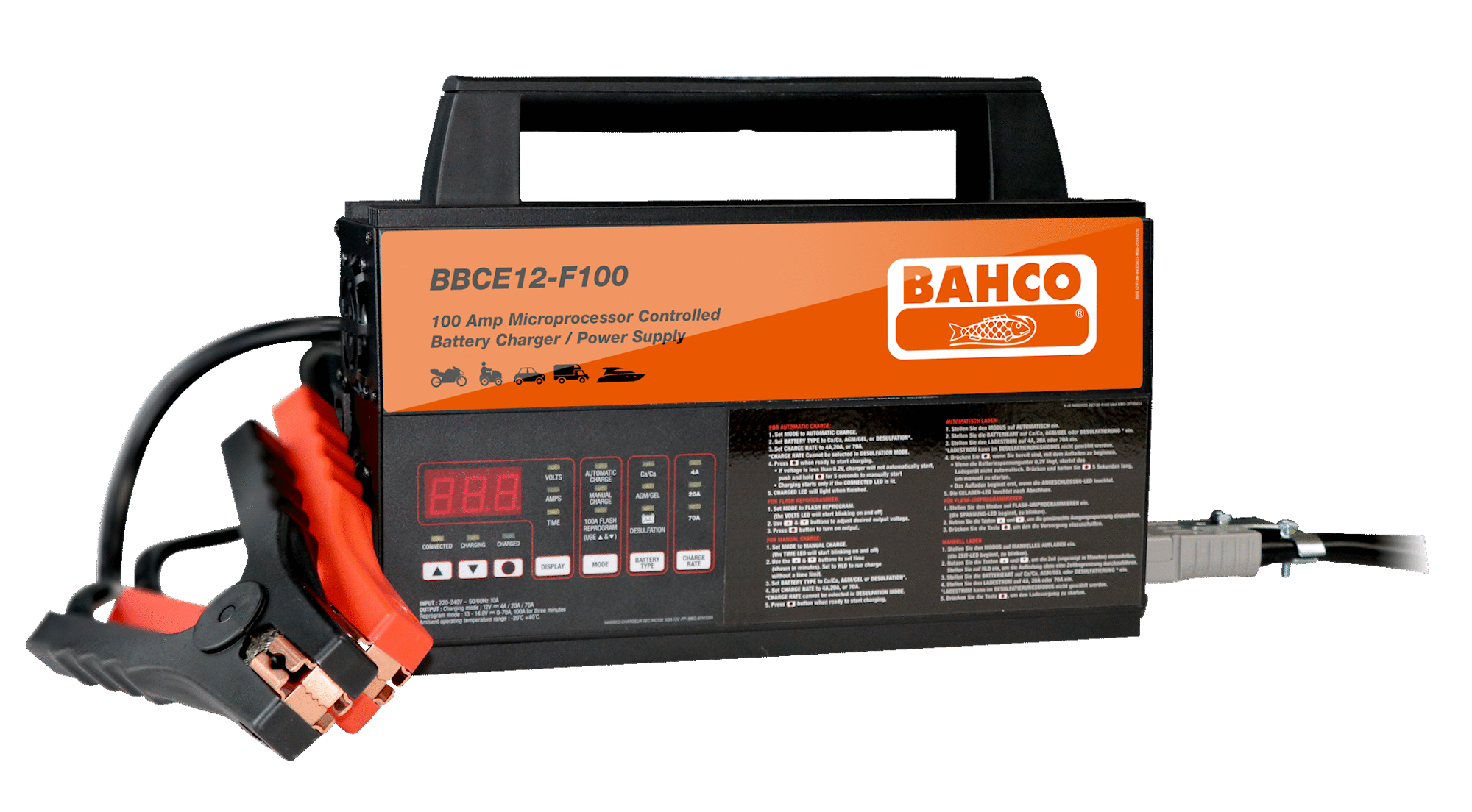 Bahco Batterioplader BBCE12-F100 12V, 100A