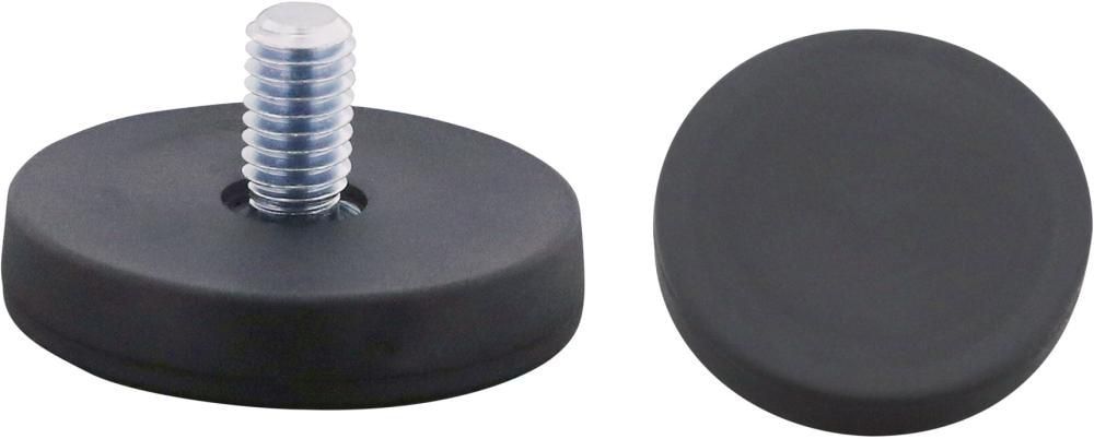 Format Neodymmagnet 43mm, 85N, med pinnskruv M6, gummi