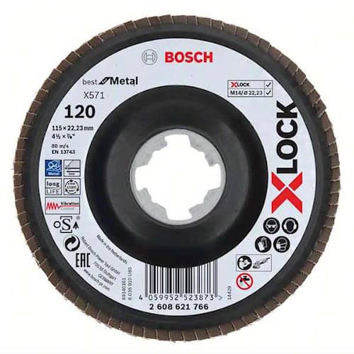 Bosch X-LOCK-tasoliuskalaikat, kallistettu versio, muovilevy, Ø 115 mm, G 60, X571, Best for Metal, 1 kpl