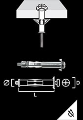 Gunnebo Fastening Molly Tulppa/laajeneva metallitulppa M5-52 50 kpl