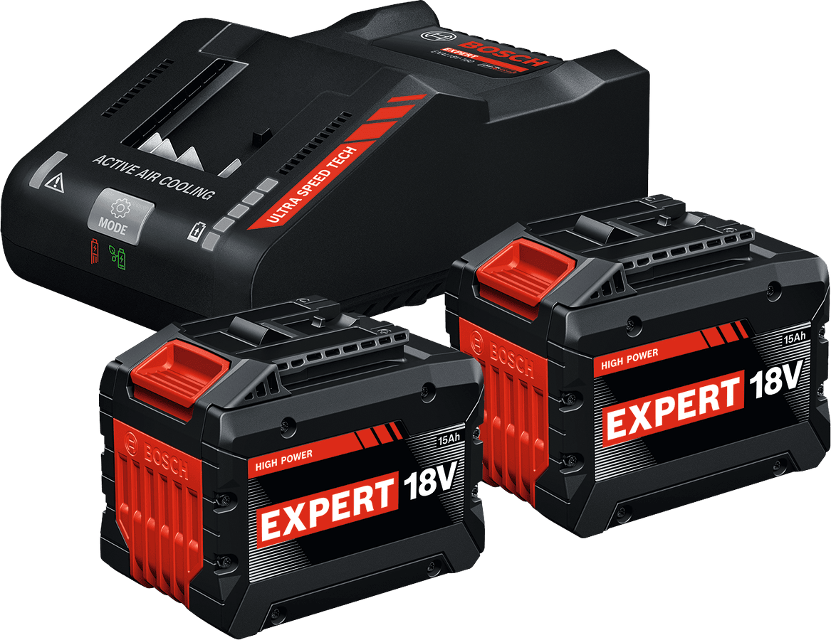 Bosch Starterset Expert 18V 2X15Ah EXAL 18V