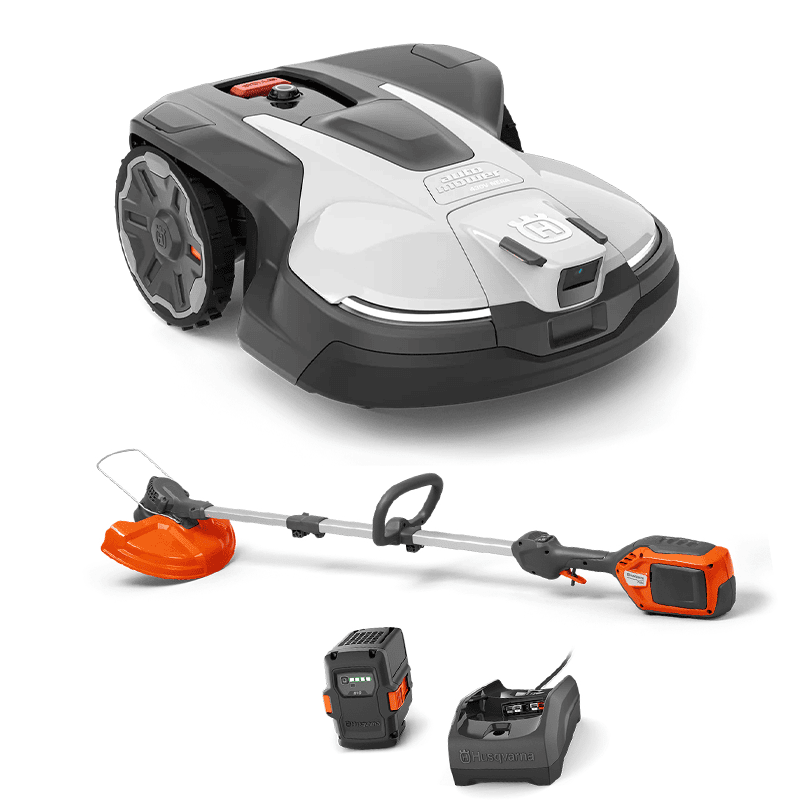 Husqvarna Automower 430V Nera Robotgräsklippare Paket, trimmer på köpet