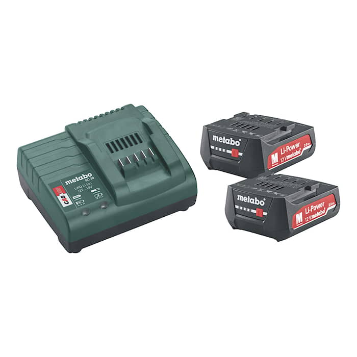 Metabo Batteripaket 12V 2x2,0Ah med laddare SC 30
