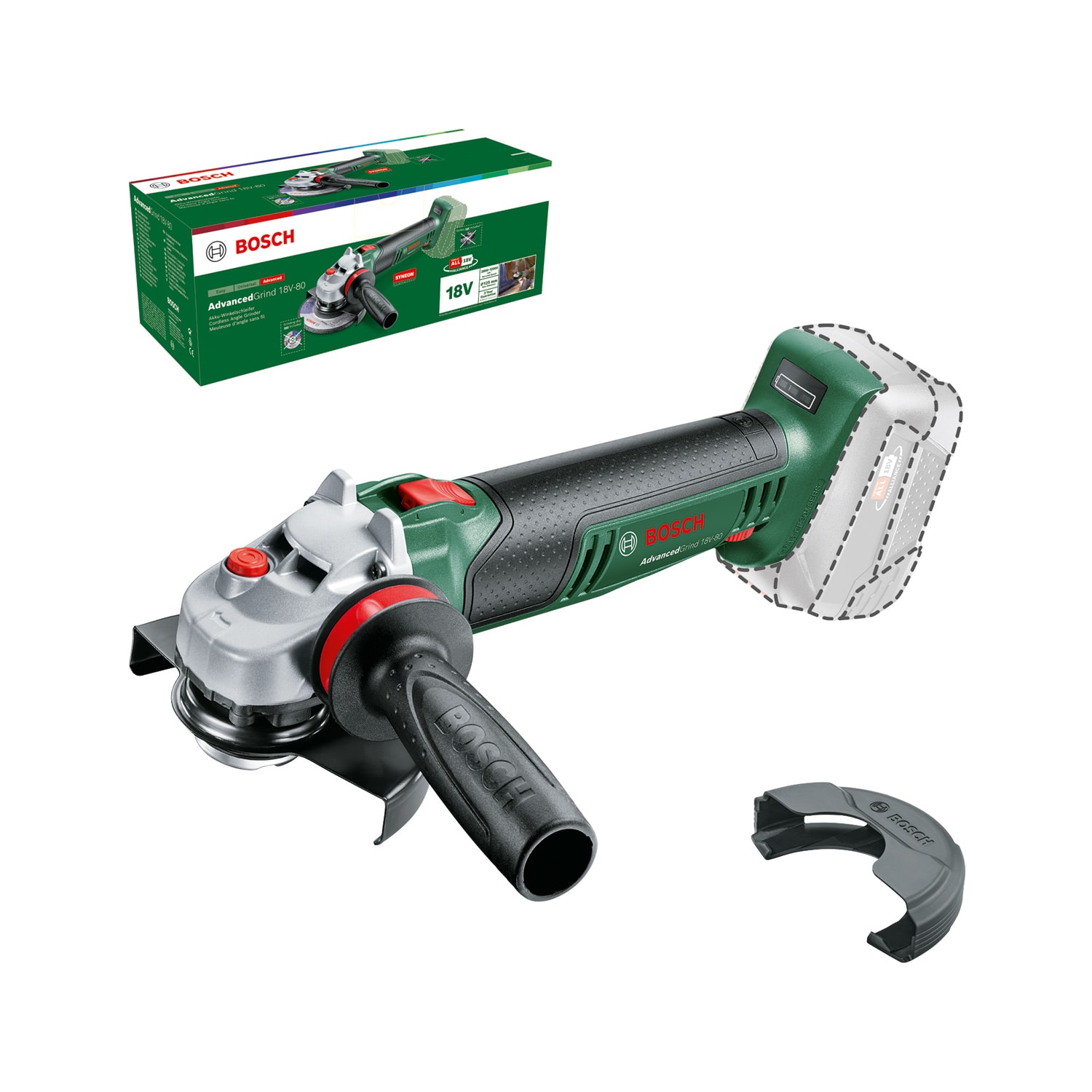 Bosch vinkelsliper Advancedgrind 18V-80 uten batteri og lader