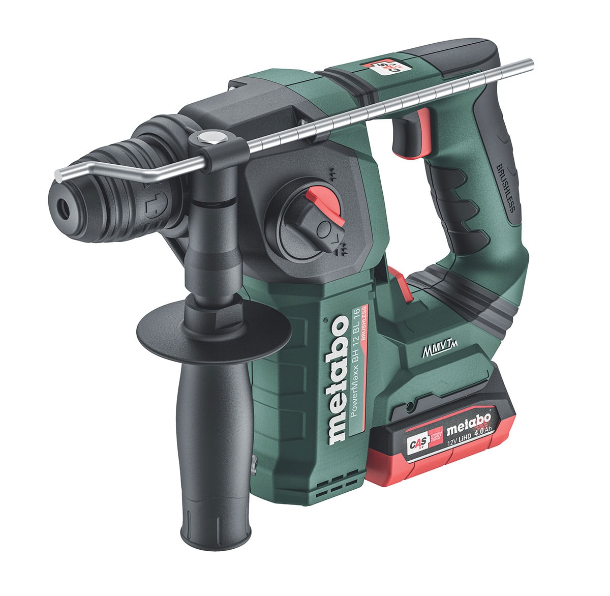 Metabo Borrhammare PowerMaxx BH 12 BL 16 12V 2st 4,0Ah batterier & laddare ASC 55