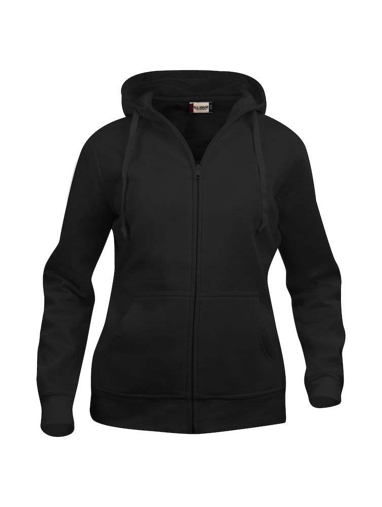 Clique Basic Hoody Fullzip Dam Svart