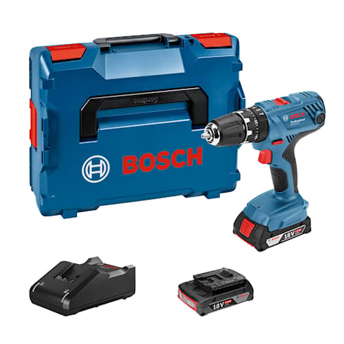 Bosch Batteridrevne kombimaskiner GSB 18V-21 Professional med 2 x 2,0 Ah li-ion-batterier