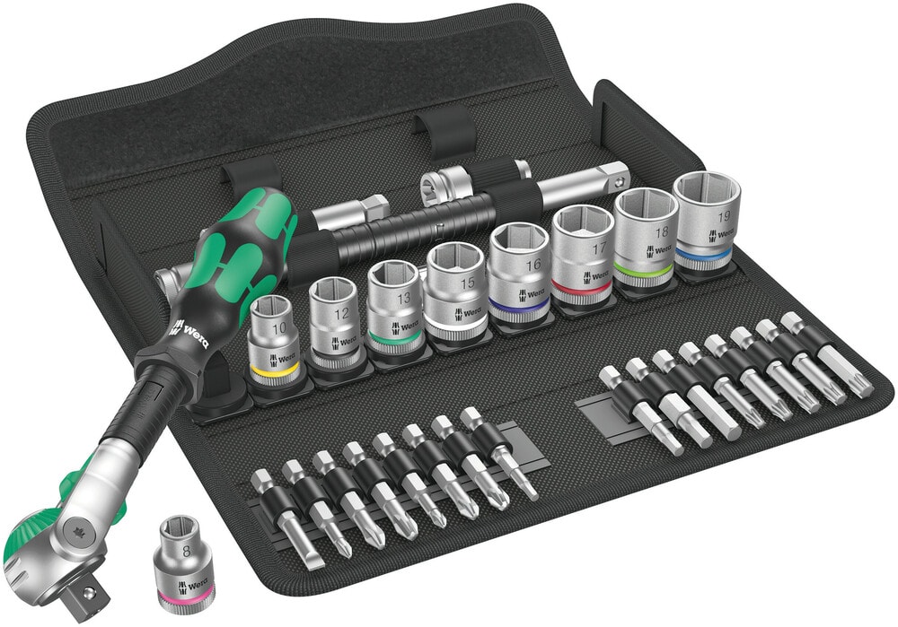 Wera 8100 SB 6 Zyklop Speed-spärrhandtagssats, 3/8"-fattning, metriska mått