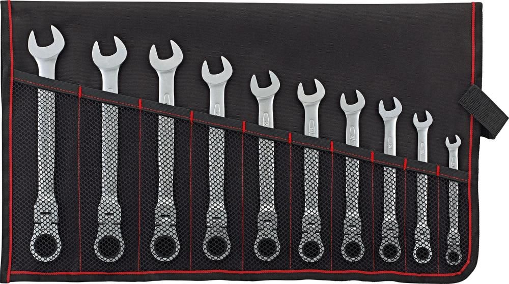 Format Rengasräikkäavainsarja, nivel, 8–19 mm, 10 osaa