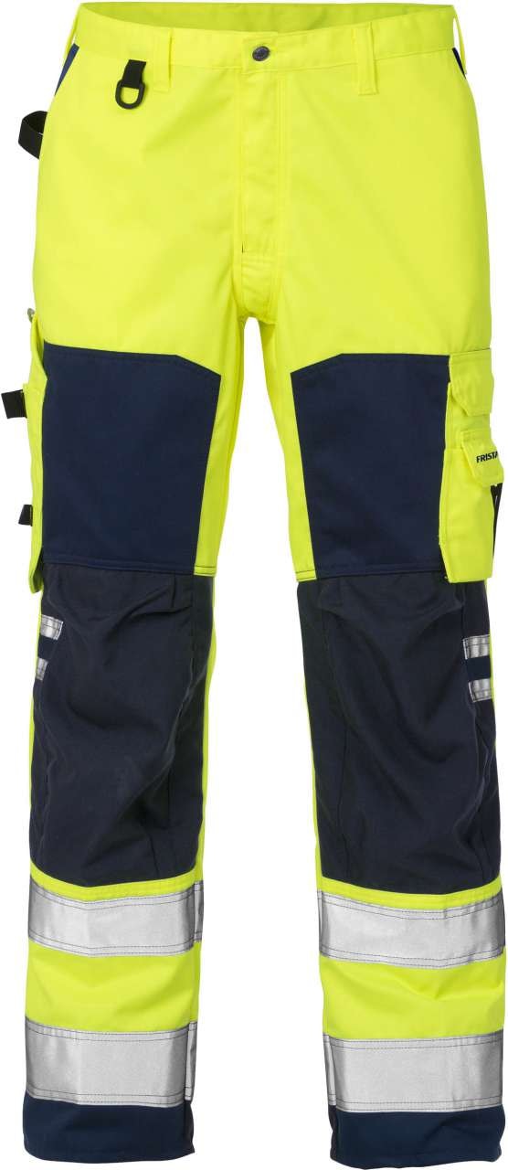 Fristads Høy synlighet bukser cl 2 2026 PLU Hi-Vis Gul / Marineblå C148