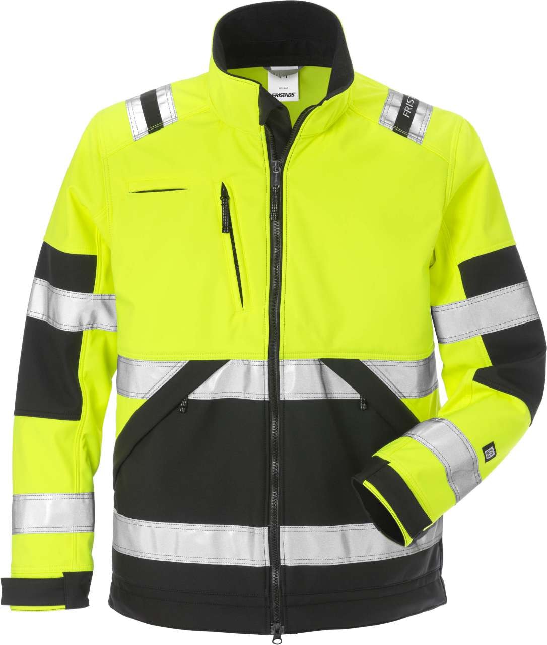 Fristads Softshelljacka 4083 WYH, Klass 2 Varsel Gul/Svart L