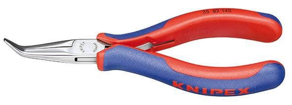 Knipex Elektroniktång 3582145 145mm, fFlata, runda, långa vinklade 45gr käftar, slät gripyta