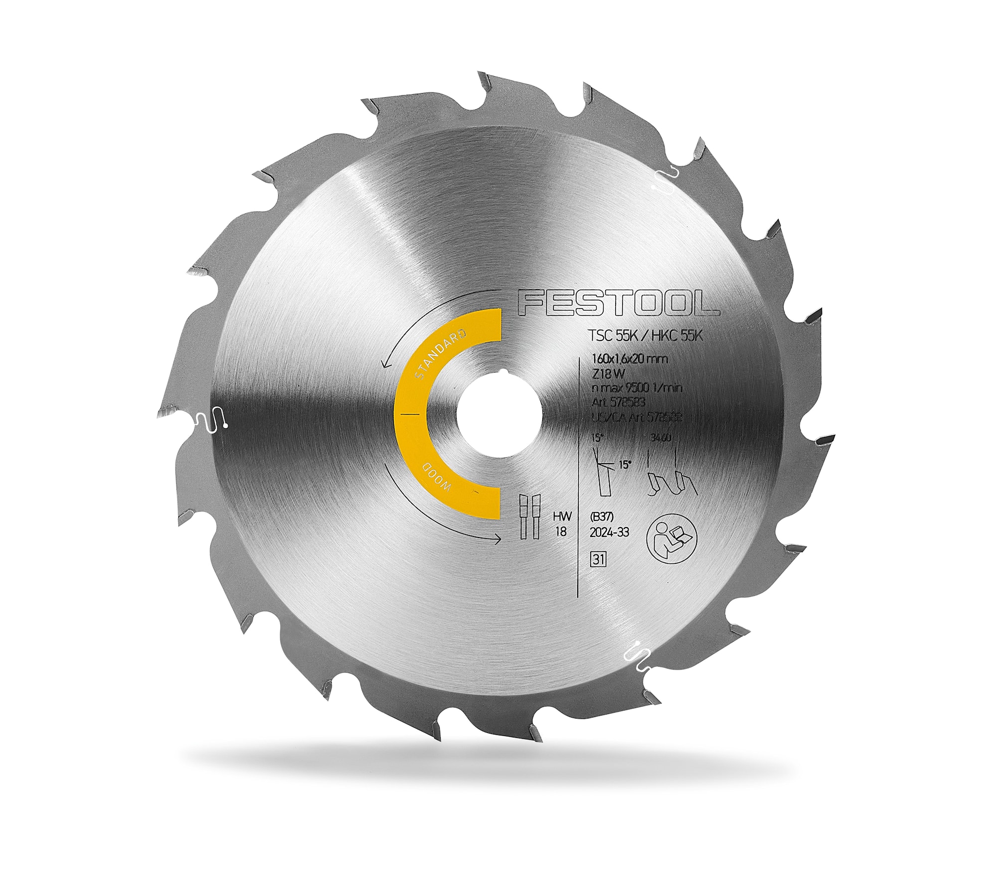 Festool Sågklinga WOOD STANDARD HW 160x1,6x20 W18