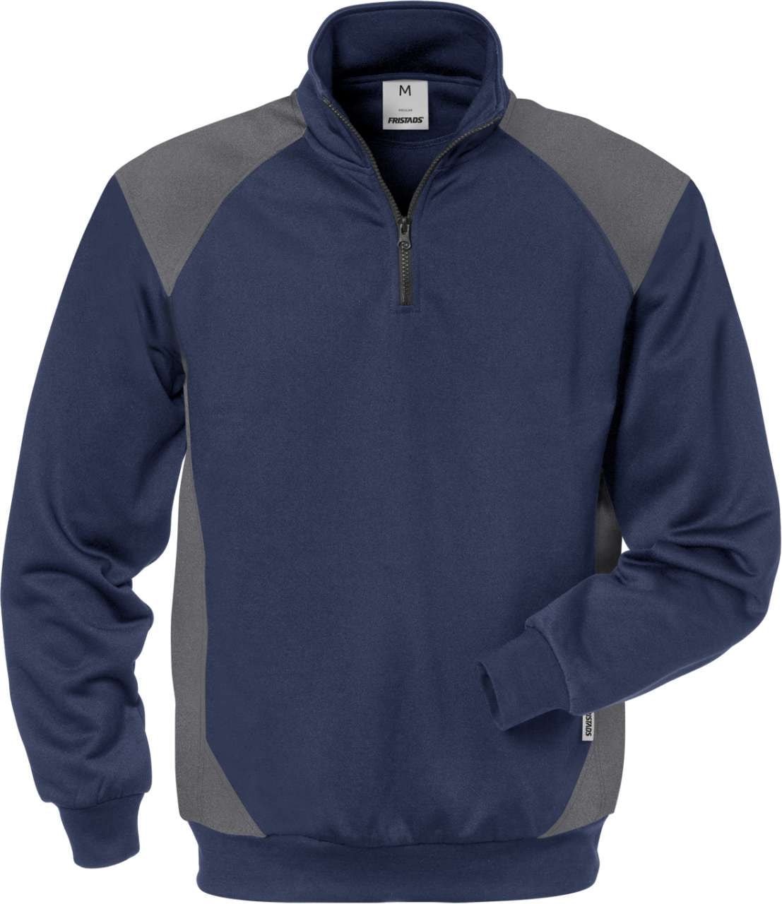 Fristads Genser, kort glidelås 7048 SHV Marineblå / Grå 2XL