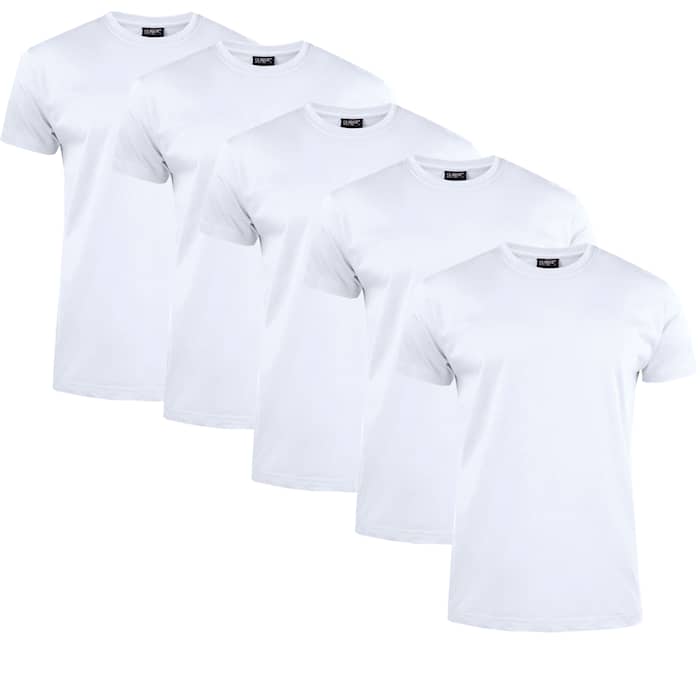 Clique T-paita Miehet, 5 kpl Valkoinen