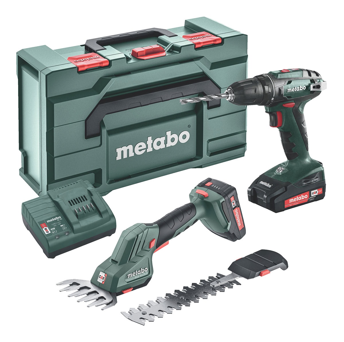 Metabo Verktygspaket Combo Set 18V BS 18, SGS 18 LTX Q  med 2st LiPower batterier & laddare SC 30
